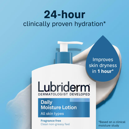 Lubriderm Daily Moisture Body Lotion, Fragrance Free, 24 fl. oz Lubriderm