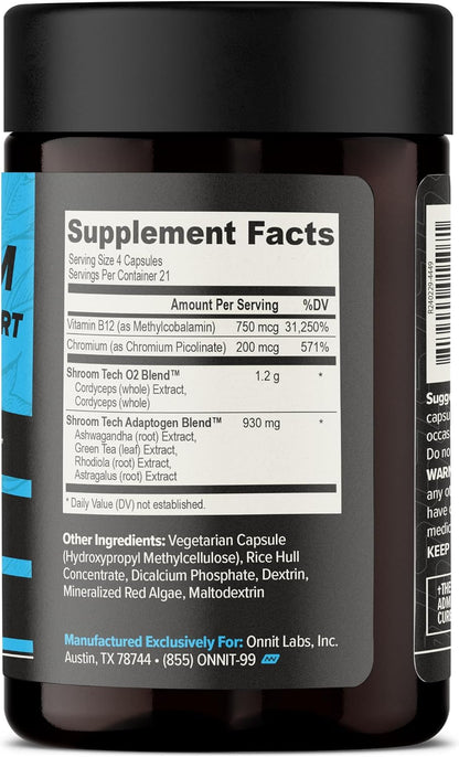 ONNIT Cognitive & Endurance Support Bundle: Alpha Brain Nootropic Capsules (30 Count) + Shroom Tech Sport Exercise Support Capsules (84 Count), IGEN Non-GMO Tested Focus, Energy & Endurance Pack of 2