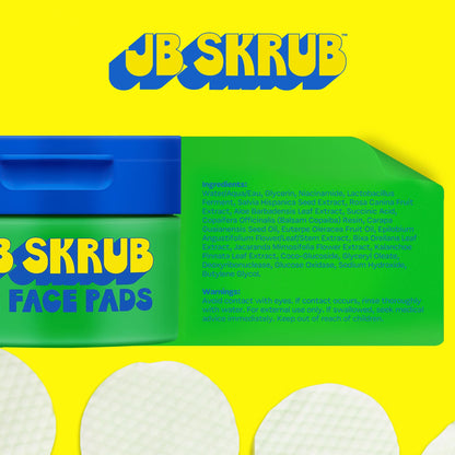 Acne Face Wipes for Teen Boys, 40 Cleansing Pads with Niacinamide JB SKRUB