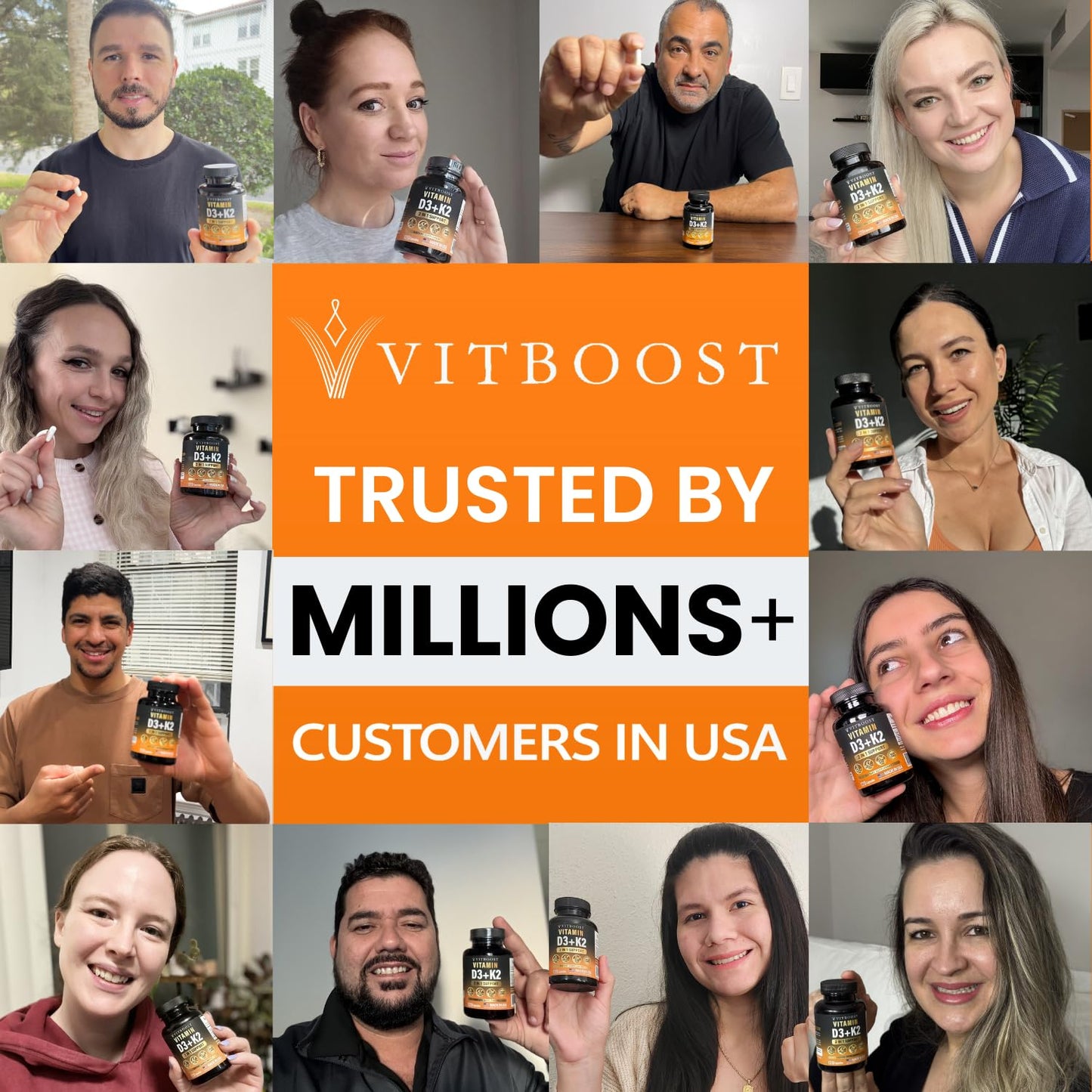 VITBOOST Vitamin D3 K2 Complex - Easy to Swallow - Vitamin D (D3) 5000 IU (125 mcg) & K2(MK-7) 90 mcg | Non-GMO | Gluten-Free VITBOOST