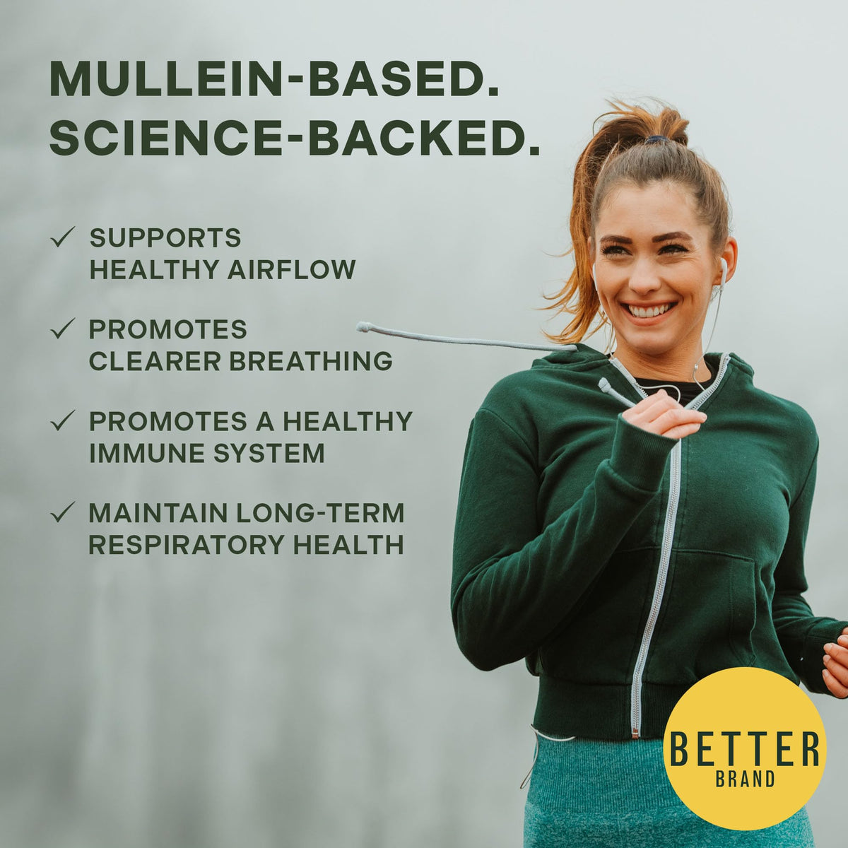 Betterbrand Mullein Chewable Gummies for Lung Cleanse and Detox, Respiratory Health Supplement, 1000mg Mullein Extract per Serving, 60 Gummies Betterbrand
