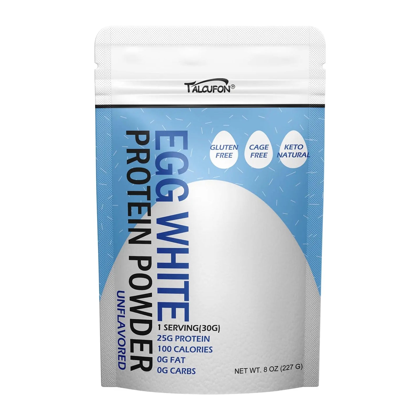 Talcufon Egg White Protein Powder 8 Oz Pasteurized No Additives, High Protein, Gluten-Free Ideal for Baking and Cooking, Unflavored 227G Talcufon