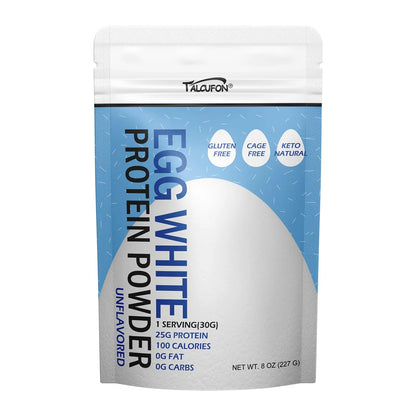 Talcufon Egg White Protein Powder 8 Oz Pasteurized No Additives, High Protein, Gluten-Free Ideal for Baking and Cooking, Unflavored 227G Talcufon