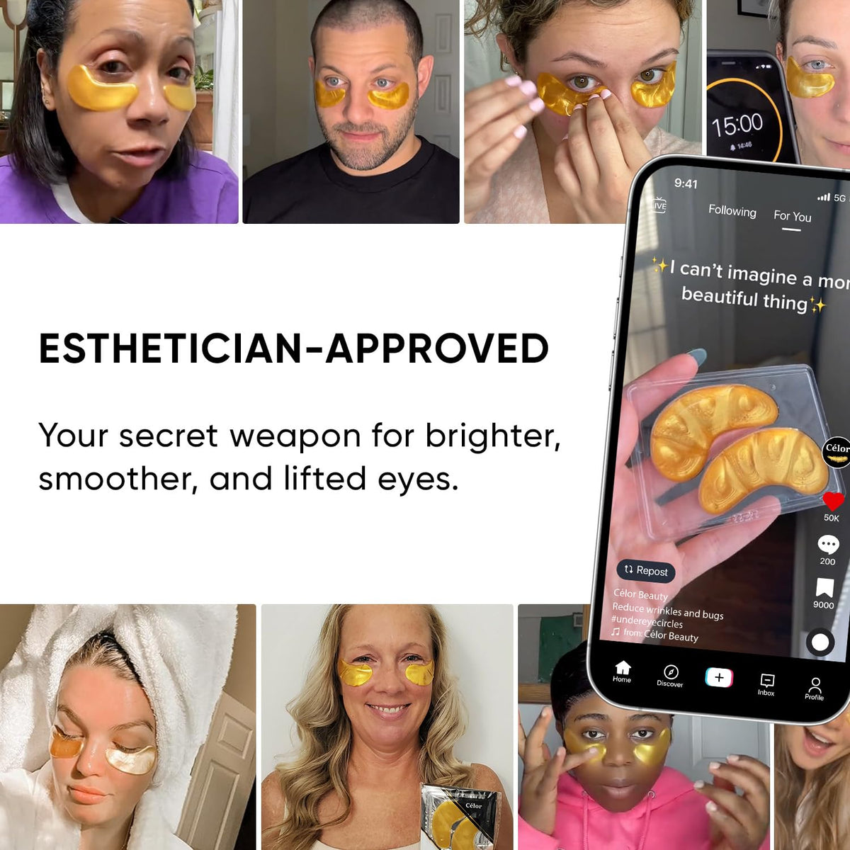 Under Eye Patches (20 Pairs) - Eye Patches For Puffy Eyes And Dark Circles - Under Eye Mask For Beauty & Personal Care - Under Eye Mask Amino Acid & Collagen For Dark Circles And Puffiness by Celor CÉLOR