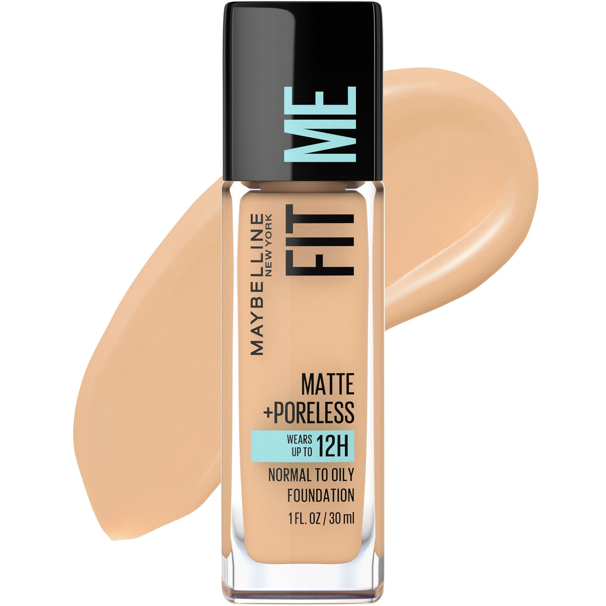 Maybelline Fit Me Matte + Poreless Liquid Oil-Free Foundation Makeup, Natural Beige, 1 Count (Packaging May Vary) MAYBELLINE