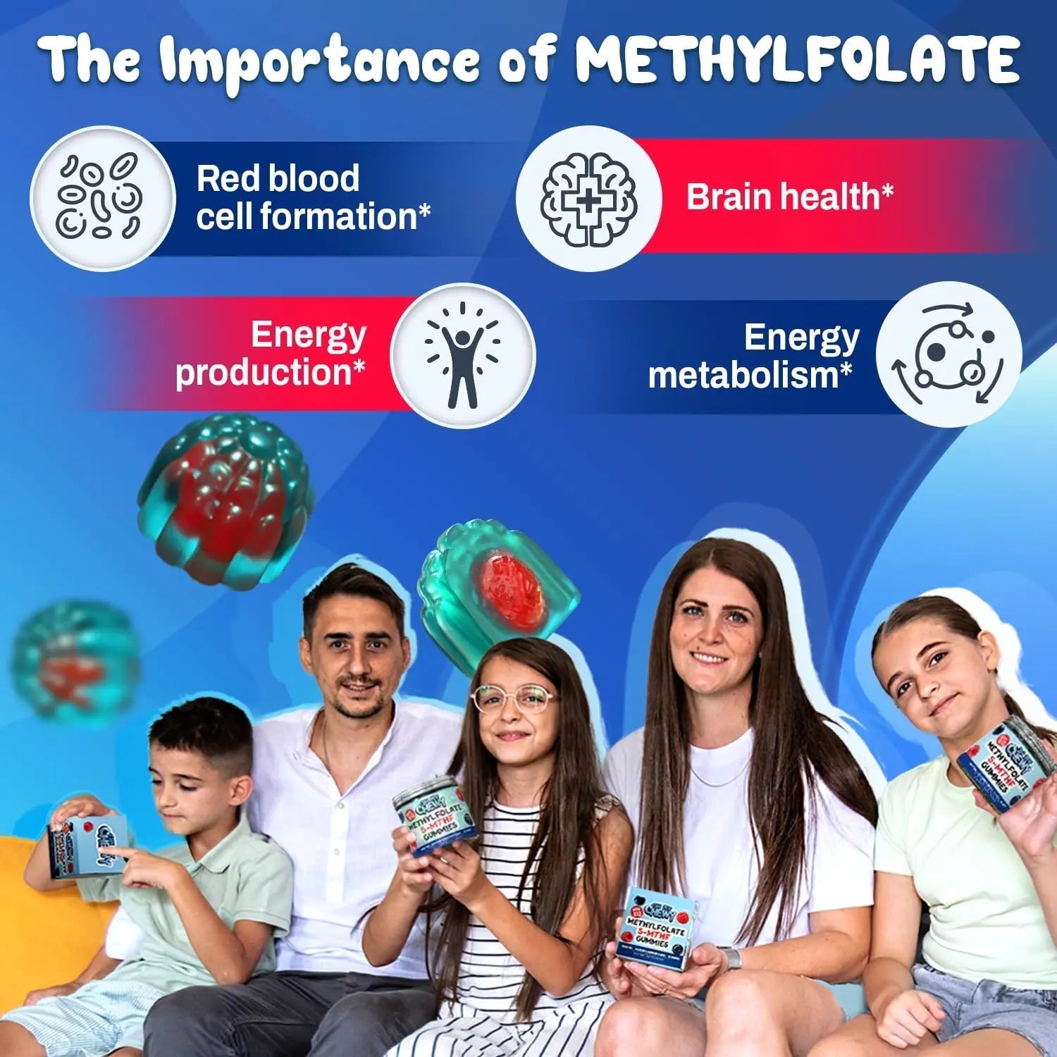 Center-Filled 5-MTHF Folate L-MethylFolate Sugar-Free Gummies - MTHFR Supplement Support with Methylated B1, B6 and Methyl B12 Multivitamins OH MY CHEWY buy australia supplements