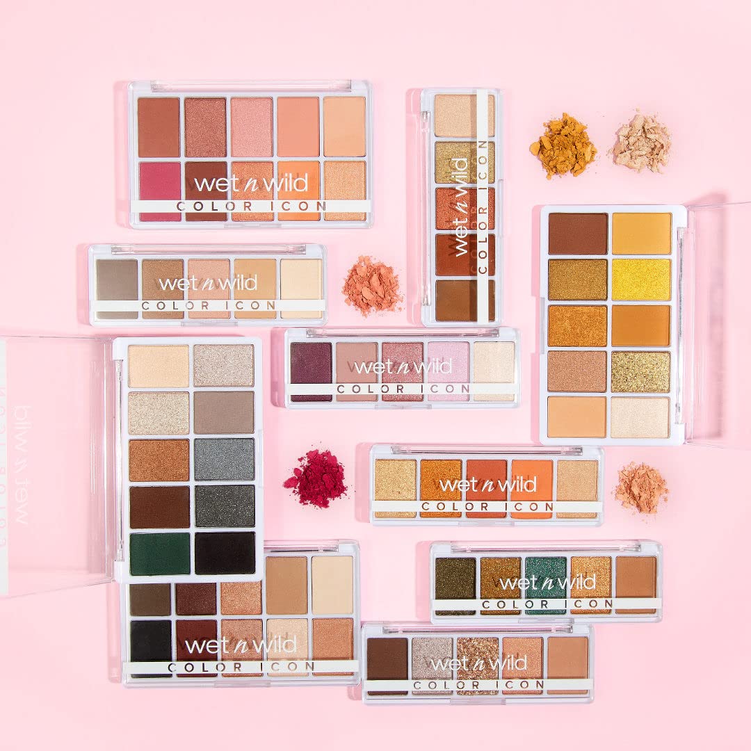 wet n wild Color Icon Eyeshadow Makeup 5 Pan Palette, Matte, Shimmer, Metallic, Long Wearing, Rich Buttery Pigment, Cruelty Free - Walking On Eggshells wet n wild