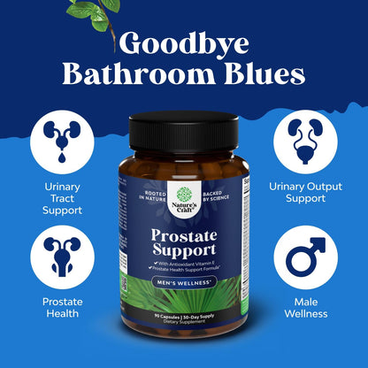 Herbal Prostate Supplement for Men - Potent Pygeum and Saw Palmetto Extract for Urinary Tract Support - Prostate Health Blend with Beta Sitosterol & Green Tea - Nighttime Comfort Support - 90 Count Gsupps Australia