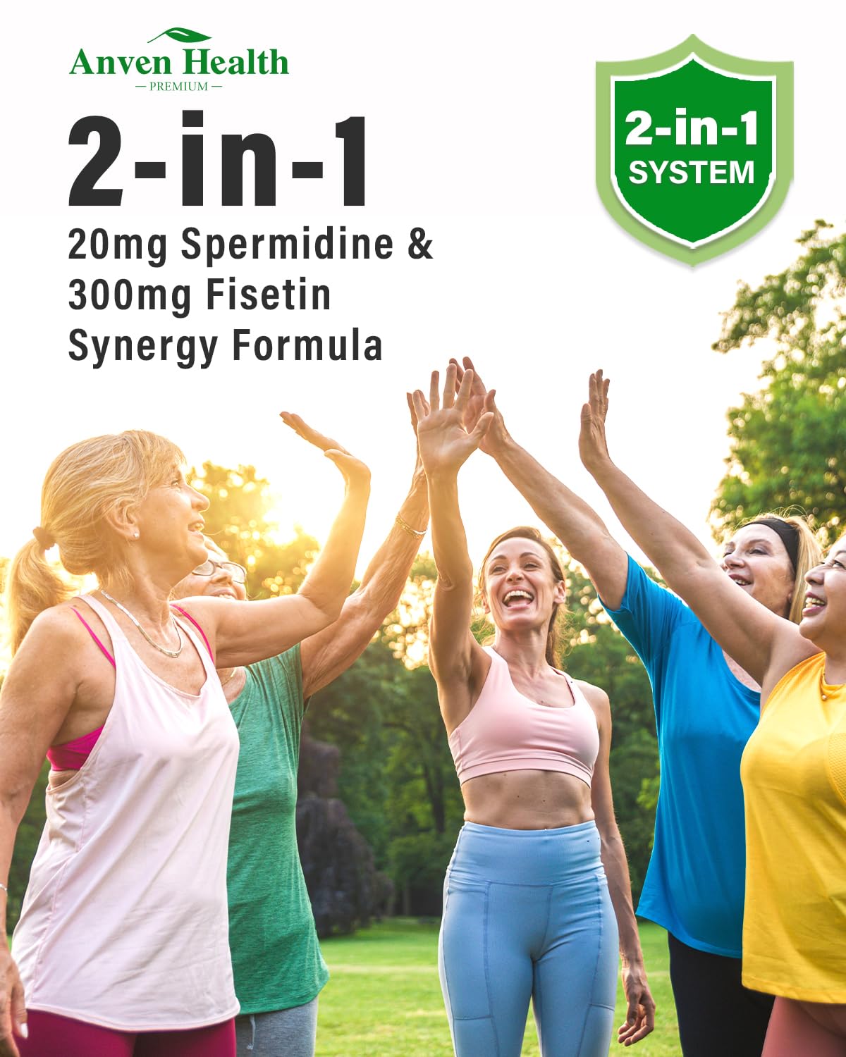 Spermidine & Fisetin Supplement - 20mg of 99% Spermidine Per Serving, 3HCL & 300mg Fisetin for Women Men Cell Renewal, Aging Defense & Longevity, Gluten Free, Non-GMO, Made in USA | 30 Veggie Caps Anven Health buy australia supplements