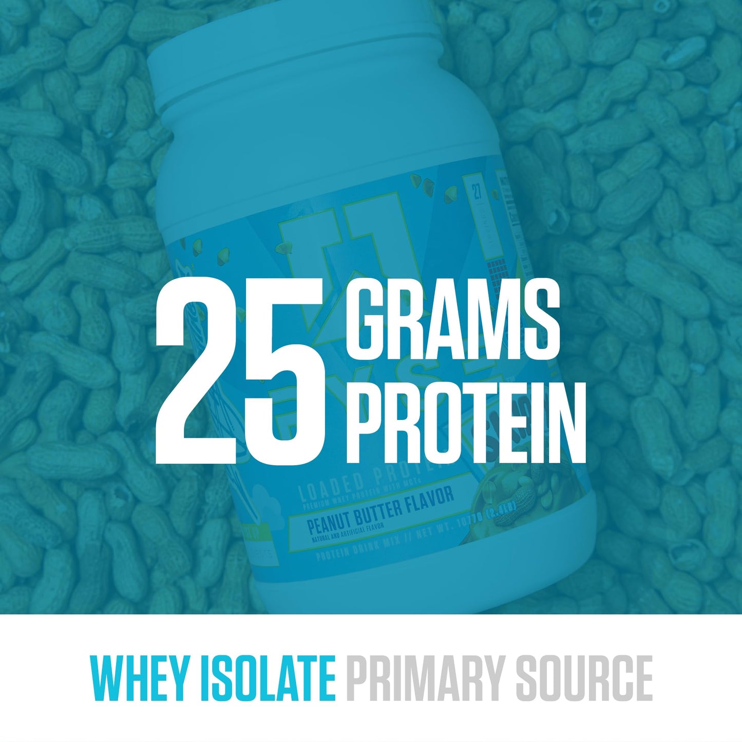 RYSE Loaded Protein Powder - Jet-Puffed Marshmallow - 25g Whey Protein Isolate & Concentrate with Prebiotic Fiber & MCTs - Low Carb, Low Sugar, Digestive-Friendly - 27 Servings / 2 lb Tub