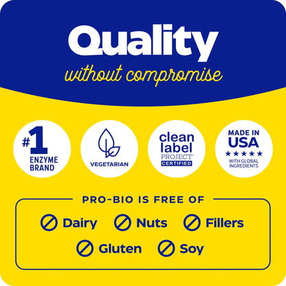 Enzymedica Pro-Bio Probiotic Supplement for Digestive & Gut Health - Daily Probiotic Capsules for Women & Men, 10 Billion CFU, Helps Reduce Gas & Bloating, Enzymedica