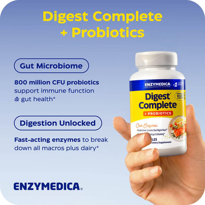 Enzymedica Digest Complete + Probiotics - Digestive Enzyme Supplement for Women & Men, Enzyme and Probiotic Capsules for Digestion, Gut Health Support, Helps Gas & Bloating, Vegetarian - 90 Caps Gsupps Australia
