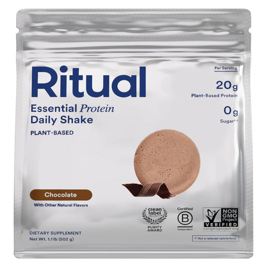 Ritual Vegan Protein Powder - 20g Pea Protein with BCAA Complete Amino Acid Profile - Supports Lean Muscle* - Plant-Based Protein - Tested for Heavy Metals - Sugar-Free** - Non-GMO - Vanilla - 1 Lbs