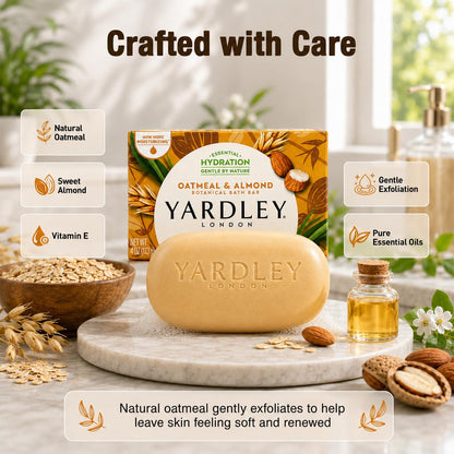 Yardley Oatmeal and Almond Bar Soap, Oatmeal & Almond, 4 Ounce Yardley
