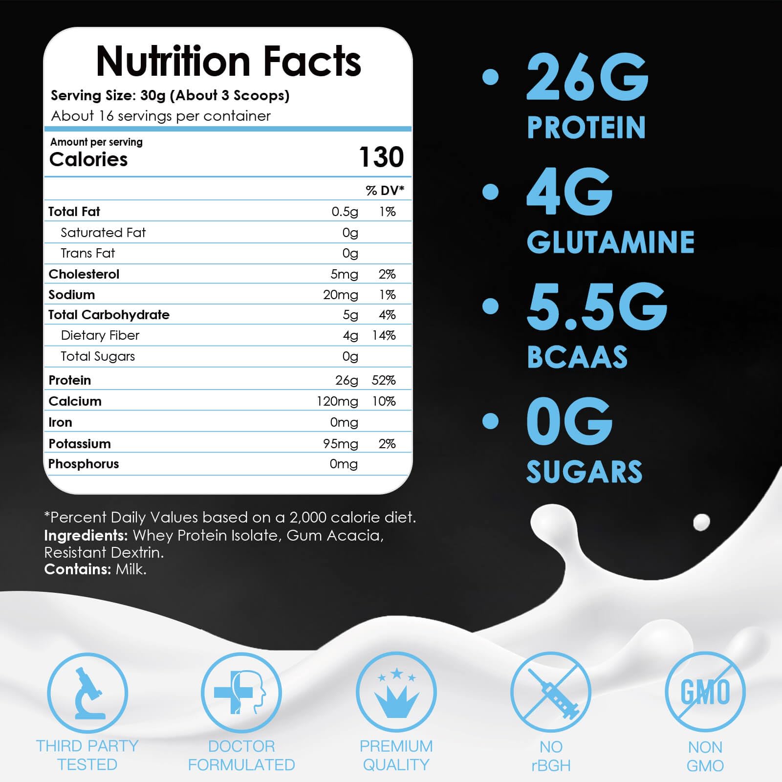 NATURE TARGET Unflavored Whey Protein Isolate - 26g Protein, 0g Sugar, Keto Friendly - No rBGH, Grass Fed - Perfect for Coffee, Baking & Smoothies - 1.10 LB (16 Servings) NATURE TARGET buy australia supplements
