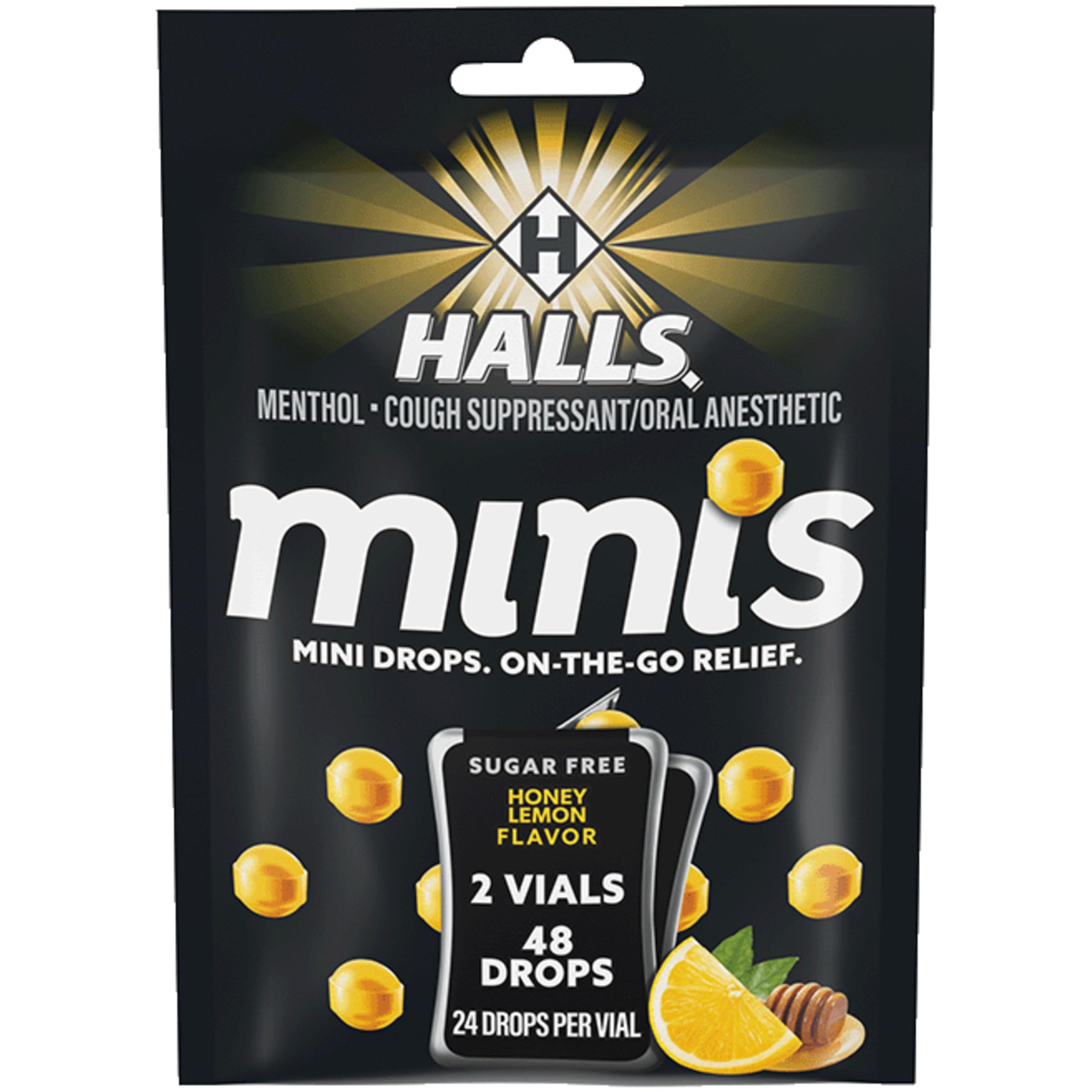 Halls Minis Honey Lemon Flavor Sugar Free Cough Drops, 48 Drops HALLS buy australia supplements