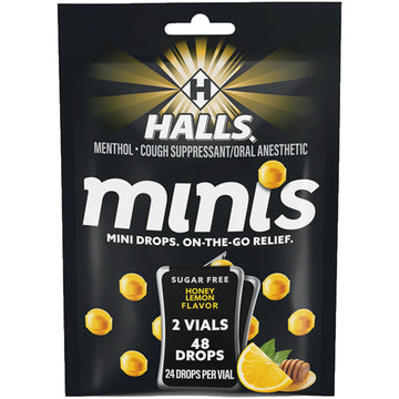 Halls Minis Honey Lemon Flavor Sugar Free Cough Drops, 48 Drops HALLS buy australia supplements