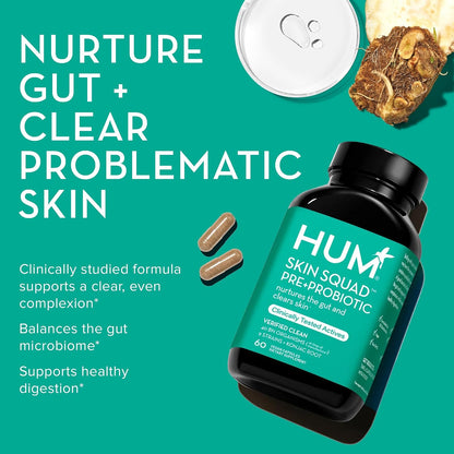 HUM Full Skin Detox, Daily Cleanse -Proboitics for Skin Problem, Acne Breakouts Includes Organic Algae, Detoxifying Herbs