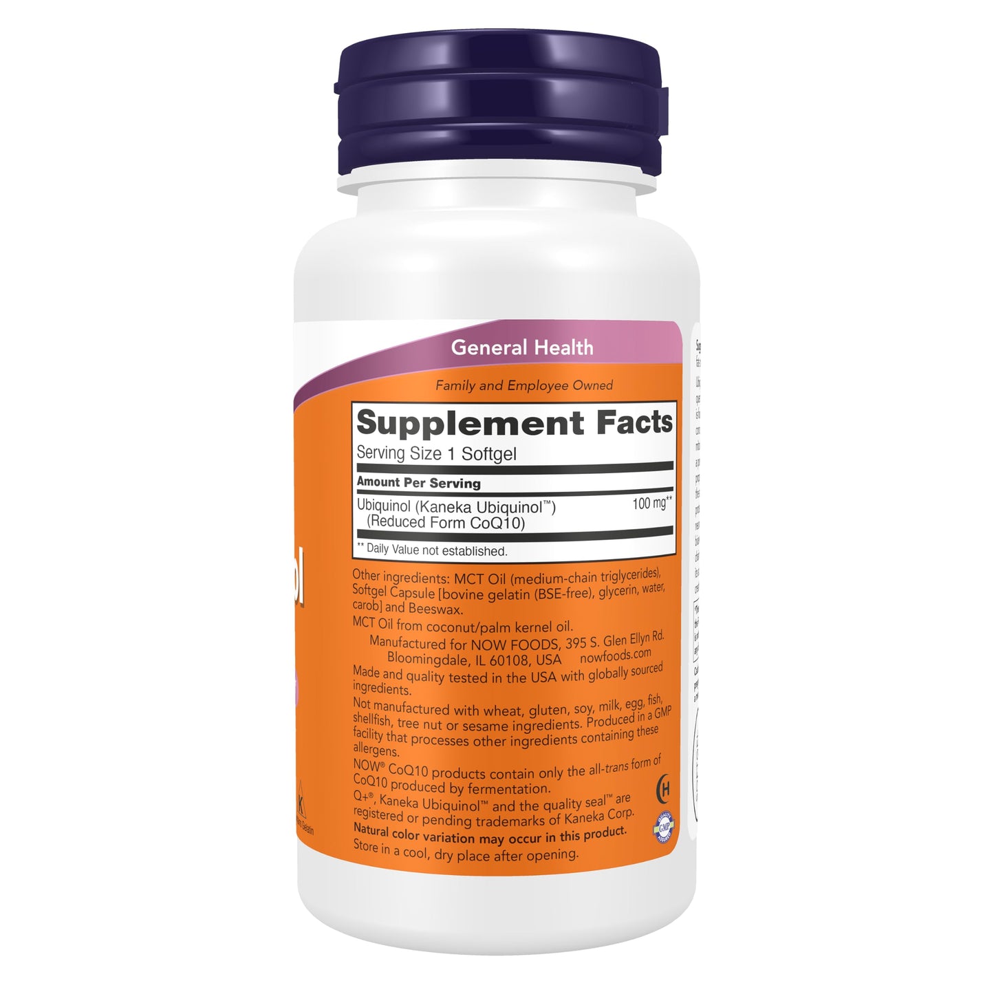 NOW Supplements, Ubiquinol 100 mg, High Bioavailability (the Active Form of CoQ10), 120 Softgels Gsupps Australia