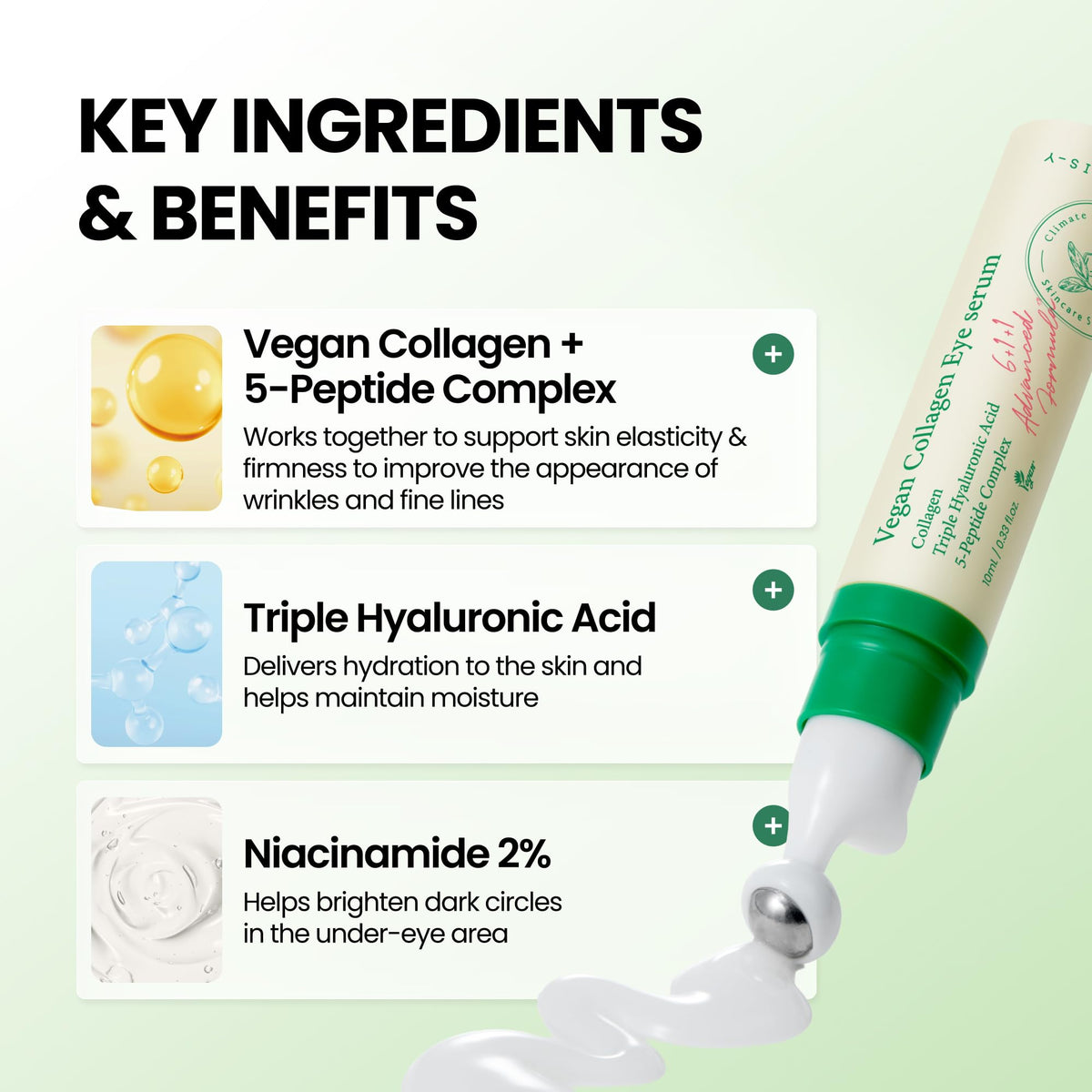 AXIS-Y Vegan Collagen Eye Serum with 2% Niacinamide, Peptides, 0.33 fl. oz. AXIS-Y