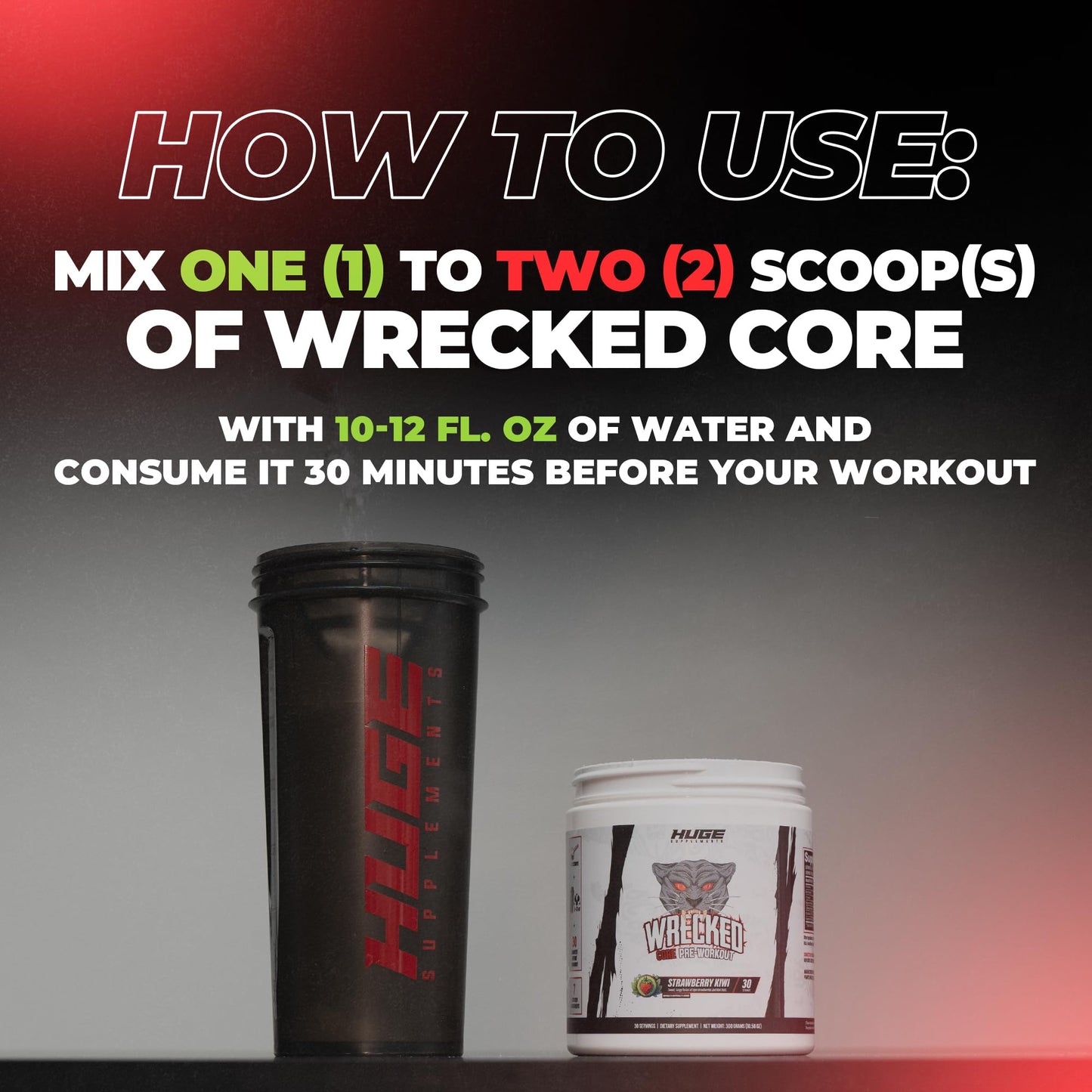 Wrecked Core - All-in-One Pre-Workout Supplement for Men & Women, Increase Energy, Focus & Pumps with L-Citrulline, Beta-Alanine, L-Tyrosine & More (30 Servings) - Blue Raspberry
