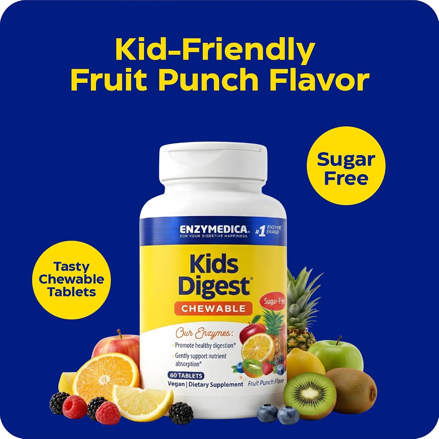 Enzymedica Kids Digest Chewable Digestive Enzyme Supplement - 60 Tablets Gsupps Australia