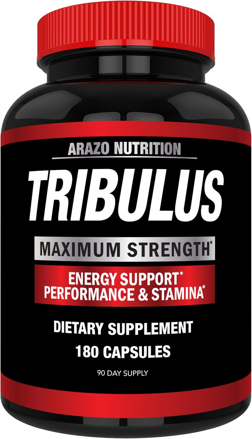 Arazo Nutrition Tribulus Terrestris 1500mg Extract Powder Per Serving – 180 Capsules - Energy Booster with Estrogen Blocker Gsupps Australia