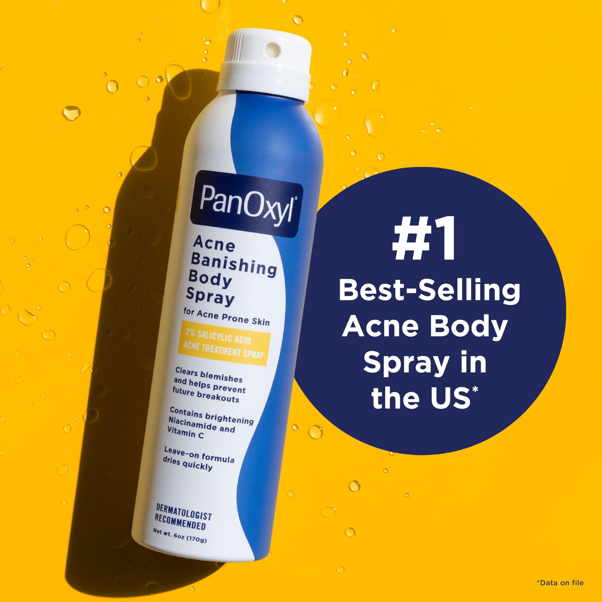 PanOxyl Acne Banishing Body Spray, 2% Salicylic Acid, For Body, 6 oz PanOxyl