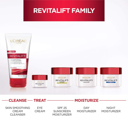 L'Oreal Paris Revitalift Daily Cream Cleanser, Gentle Makeup Remover Face Wash with Vitamin C 5 fl. oz (Pack of 2) L'Oreal Paris