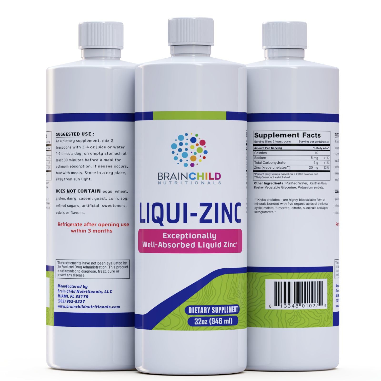 BrainChild Nutritionals LiquiZinc Liquid Formula (Unflavored 32oz) BrainChild Nutritionals buy australia supplements