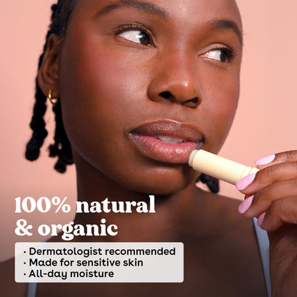 eos 100% Natural & Organic Lip Balm - Strawberry Sorbet, All-Day Moisture, Dermatologist Recommended for Sensitive Skin Care, Lip Care Products, 0.25 oz eos