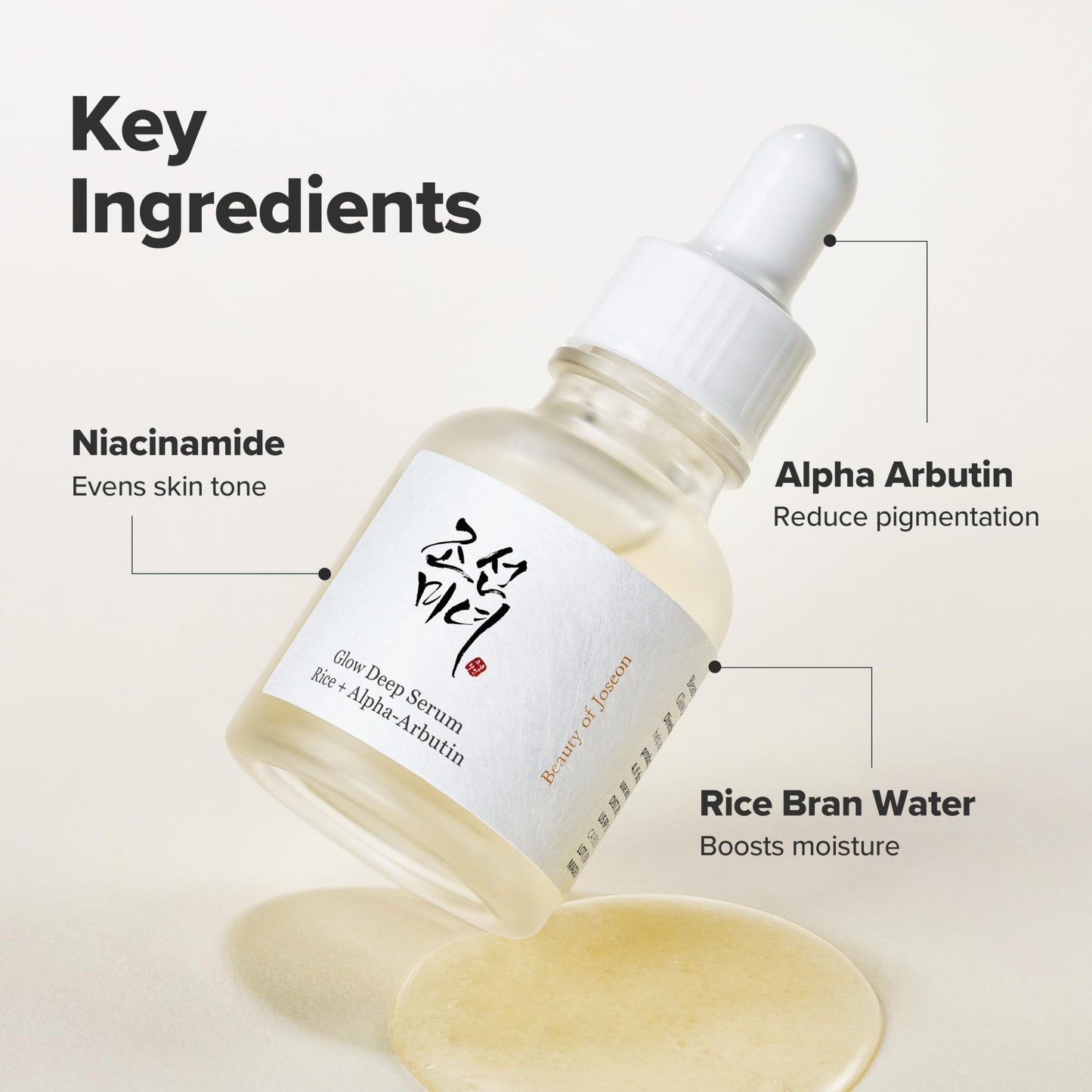 Beauty of Joseon Glow Deep Serum Rice Alpha-Arbutin for Uneven Dull Skin Tone, Daily Korean Skin Care Beauty of Joseon