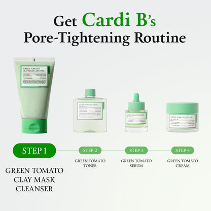 FULLY Green Tomato Facial Cleanser, Cardi B’s Clay Mask Cleanser for Deep Pore Cleanse FULLY