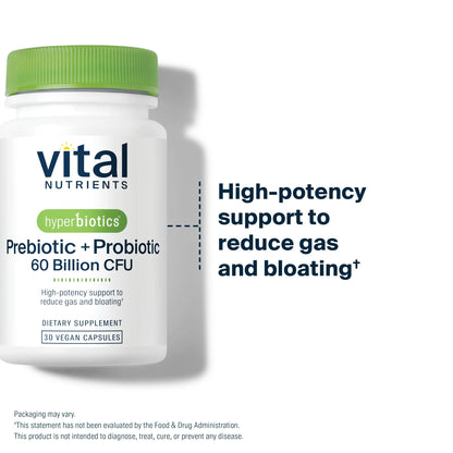 Hyperbiotics Vital Nutrients Prebiotic and Probiotic for Women and Men | 60 Billion CFU | Pre and Probiotics Supports Digestive Health, Constipation, Diarrhea, Hyperbiotics