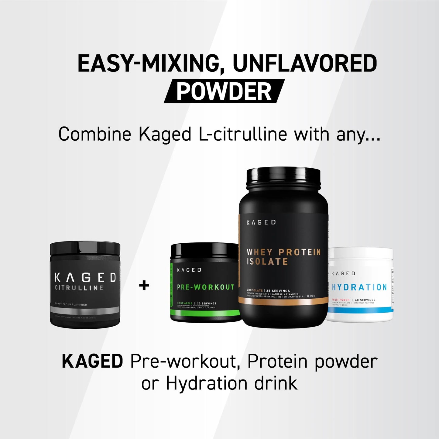 Kaged L-Citrulline Powder | Unflavored | Enhanced Pumps | Improve Muscle Vascularity | Nitric Oxide Booster | Supplements for Men & Women | 100 Servings Kaged
