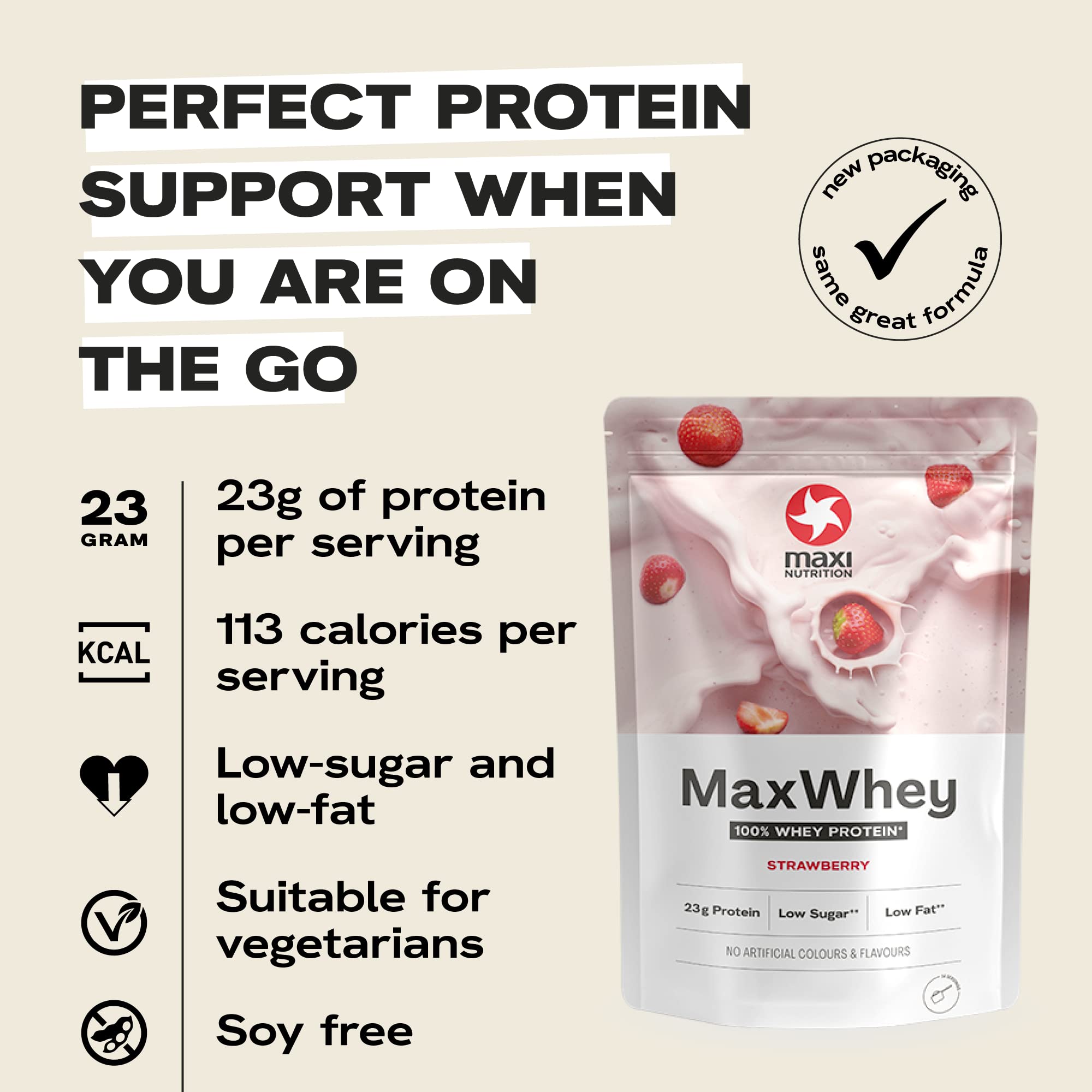 MaxiNutrition - MaxWhey - Whey Protein Powder Strawberry - Low-Fat - Low Sugar MaxiNutrition buy australia supplements