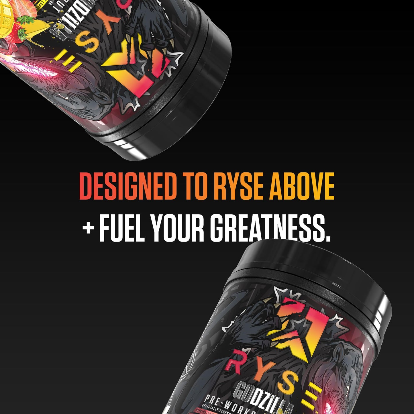 RYSE Godzilla X Noel Deyzel Pre Workout Powder - Monsterberry Lime - 400mg Caffeine, High Stim Pre-Workout for Men & Women with Citrulline & Beta Alanine - Energy, Pump & Focus - 20/40 Servings