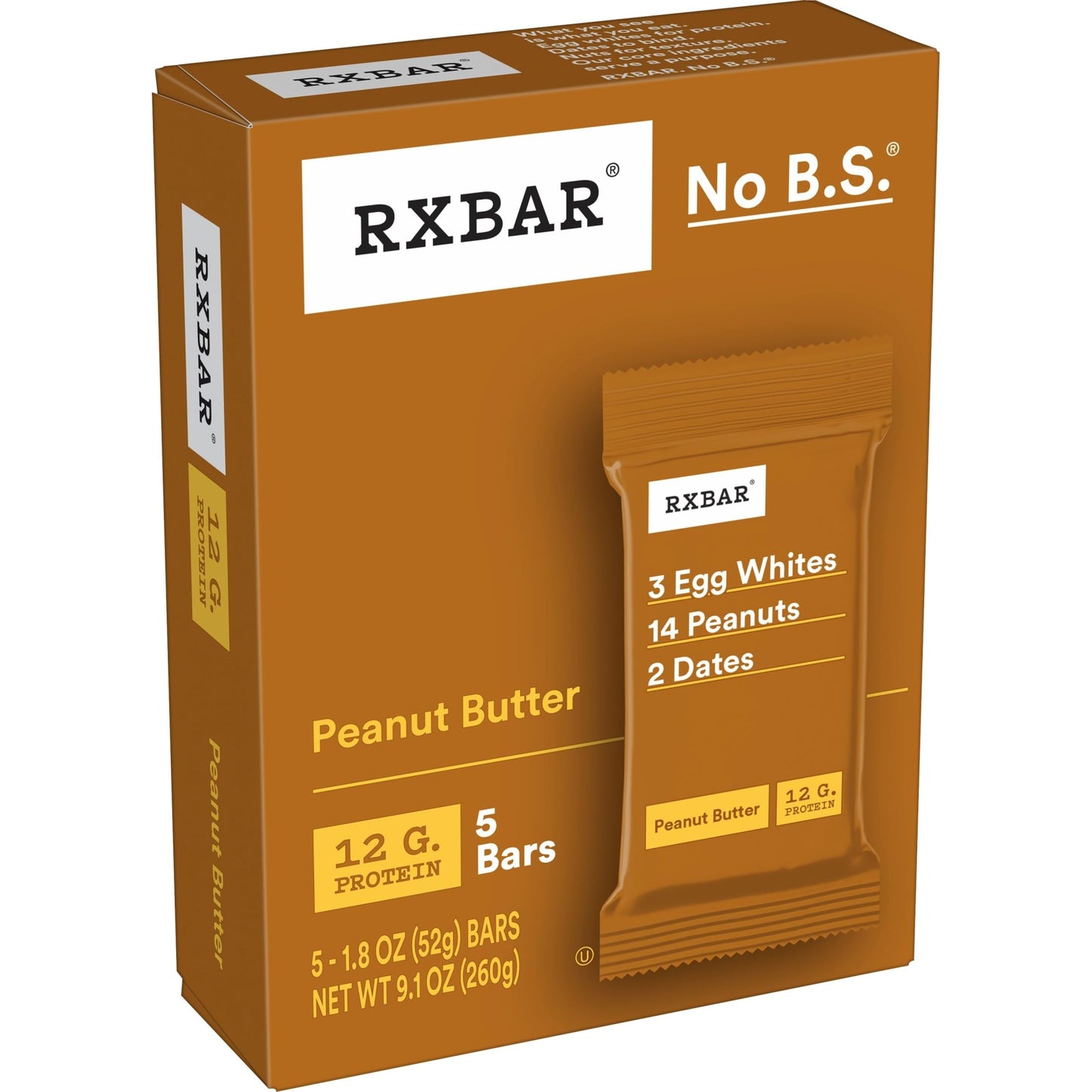 RXBAR Protein Bars, 12g Protein, Gluten Free Snacks, Peanut Butter, 22oz Box (12 Bars) Gsupps Australia