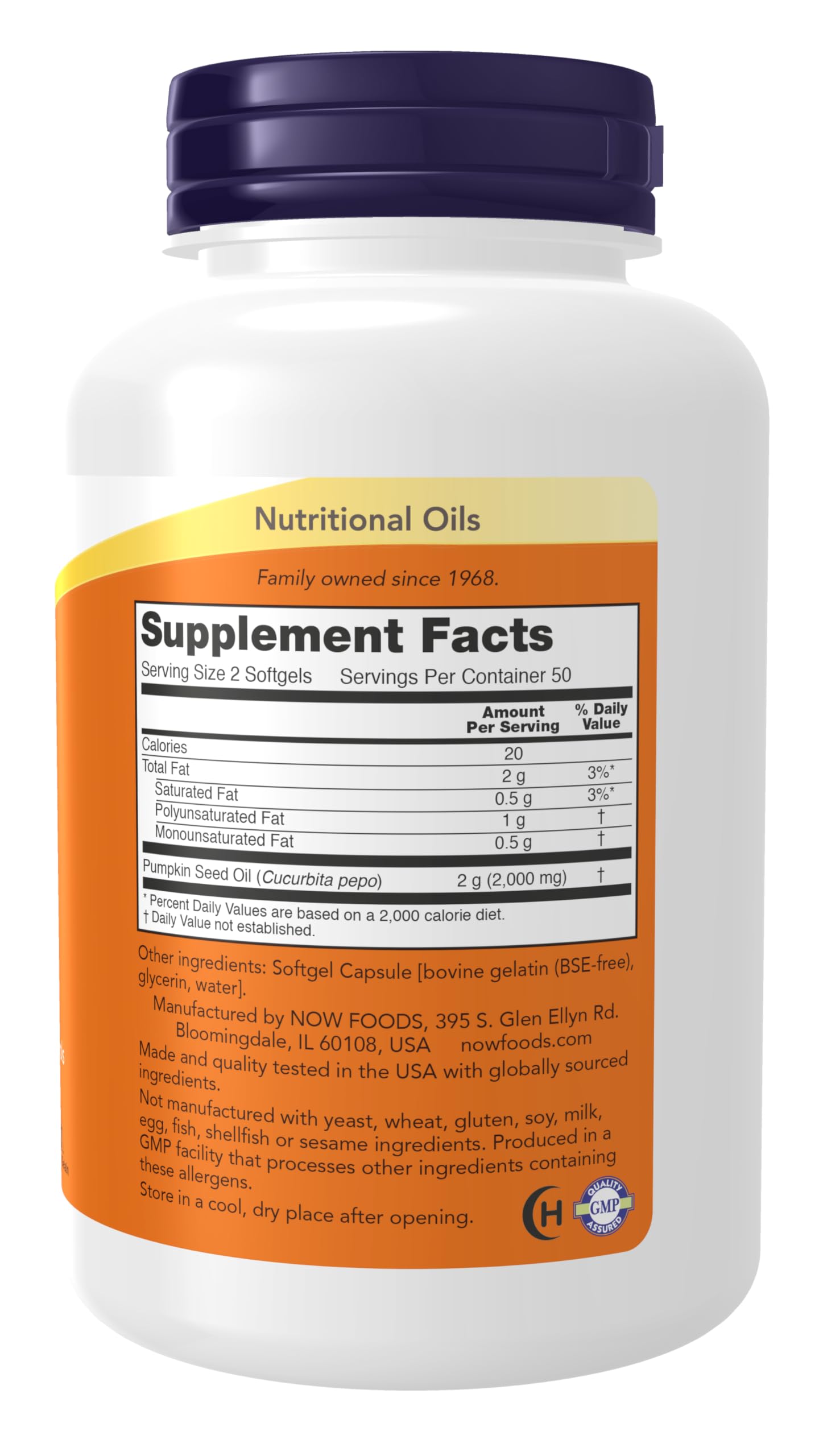 NOW Supplements, Pumpkin Seed Oil 1000 mg with Essential Fatty Acids and Phytosterols, Cold Pressed, 200 Softgels Gsupps Australia