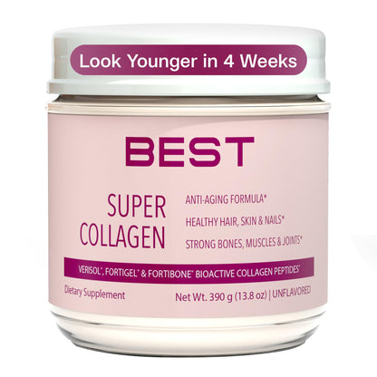 FORTIBONE® Collagen - 3 Clinically-Supported Bioactive Collagen Peptides with FORTIBONE®, FORTIGEL®, VERISOL® Unflavored Collagen for Women - Reduce Wrinkles, BEST Supplements