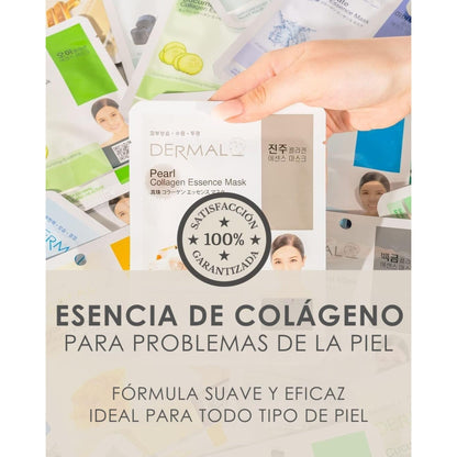 DERMAL 16 Collagen Korean Essence Sheet Mask Variety Pack, Aloe Cica & More DERMAL