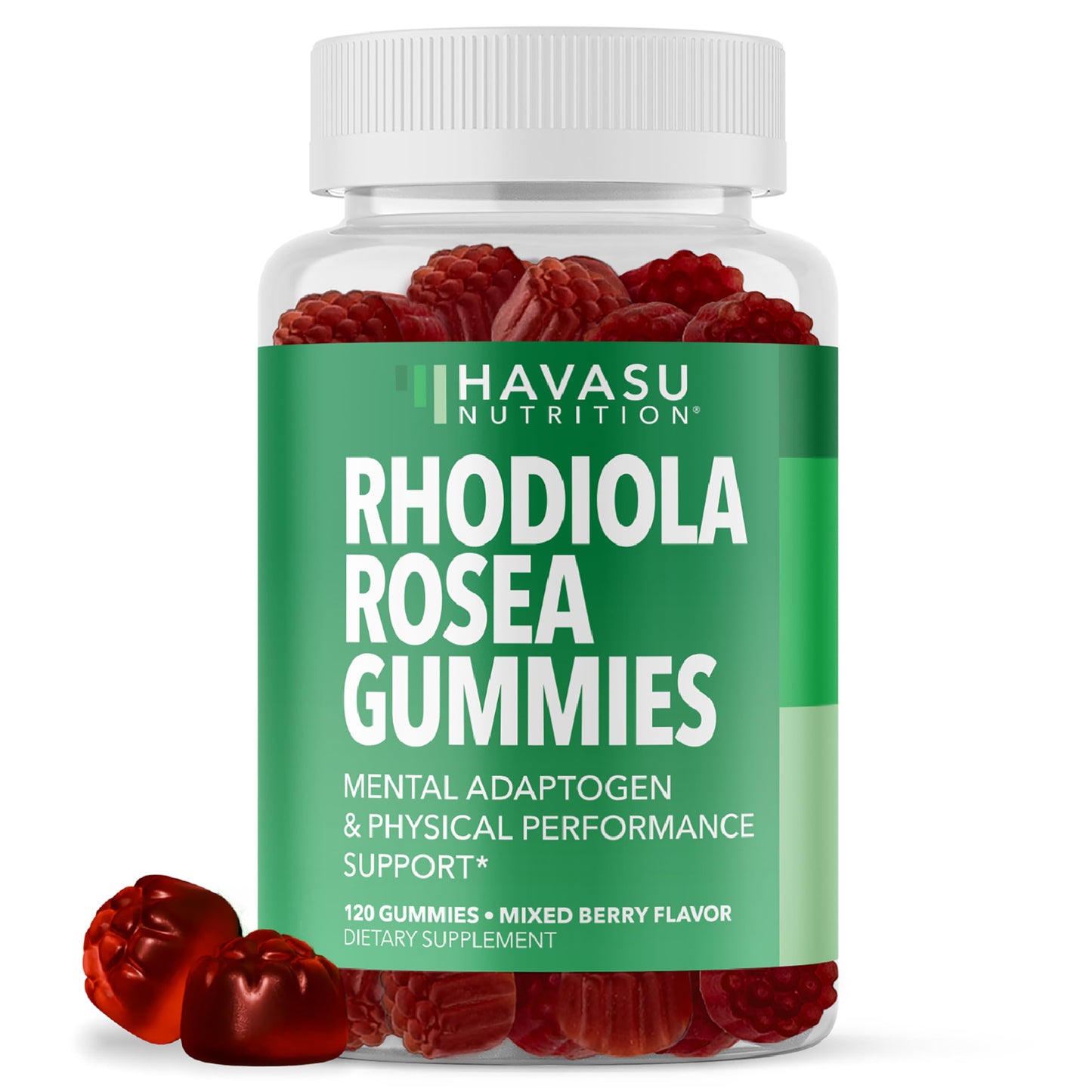 Rhodiola Rosea Gummies, Sugar Free Rhodiola Supplement, 30 Servings | Herbal Adaptogen for Mental Clarity and Performance, 60 Count, Vegan and Gluten-Free, Mixed Berry Flavor, 1-Month Supply Gsupps Australia