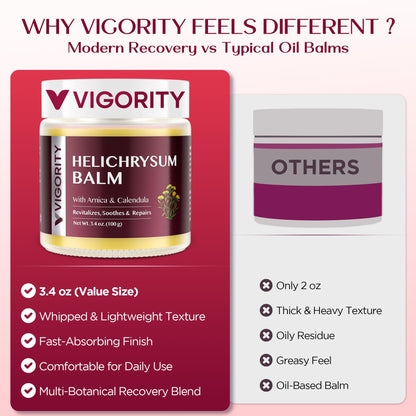 Vigority Helichrysum Balm Soothes & Repairs: Restorative Arnica Cream with Calendula for Fragile, Thin Skin & Bruise-Prone – Moisturizes, Revitalizes & Strengthens Skin Barrier for Adult Seniors 3.4oz Vigority
