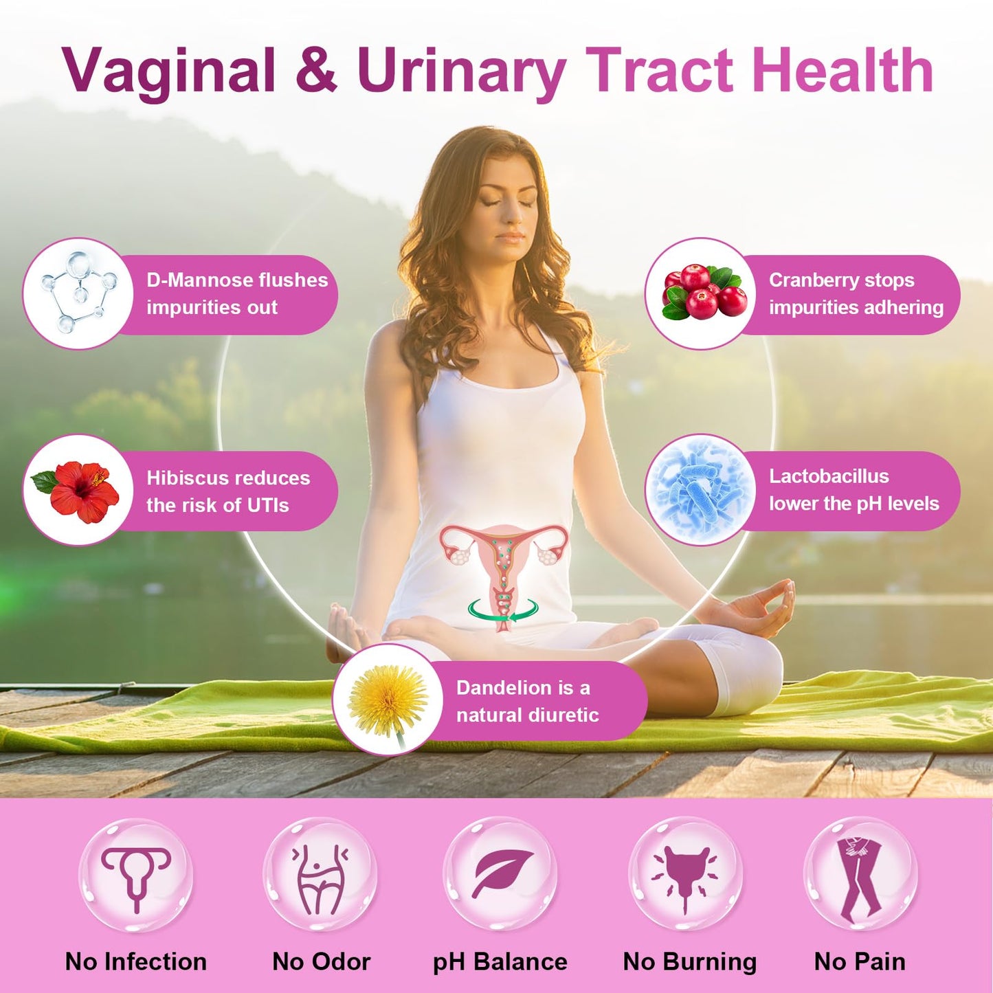 NATURE TARGET Probiotics for Women, 100 Billion CFUs Probiotic with Digestive Enzymes & Prebiotics, Vaginal Probiotics with Cranberry for Urinary Tract Health NATURE TARGET