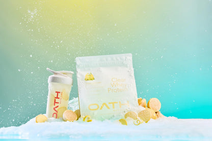 Oath Nutrition Clear Whey Isolate Protein Powder, Frosty Lemonade, 20g Complete Protein per Serving, No Added Sugar, Grass-Fed, 21 Servings OATH NUTRITION