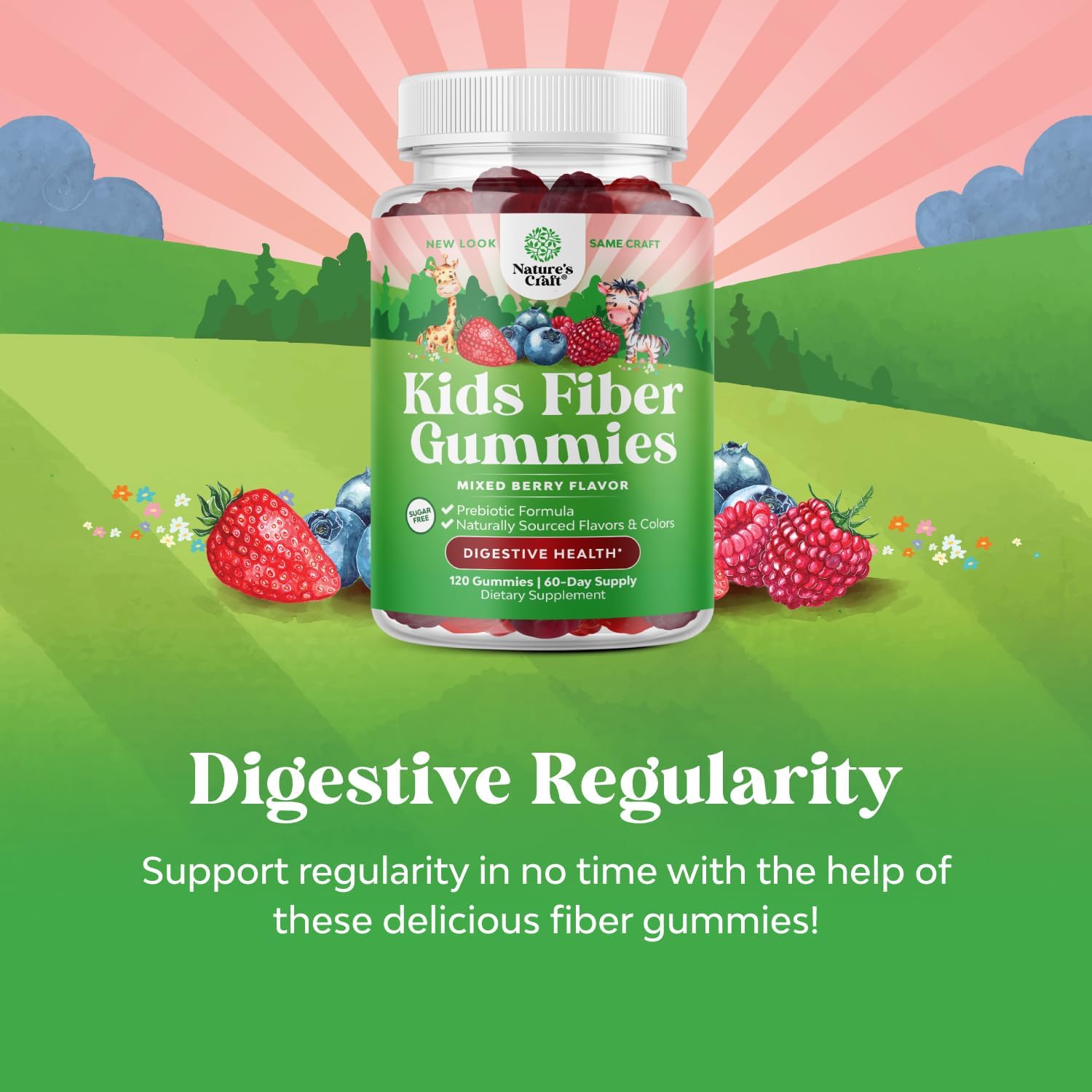 High Prebiotic Fiber Gummies for Kids - Digestive Health Support - 120 Ct | Fiber for Kids Regularity & Gut Health Support - Dietary Fiber Supplements - Immune Gummies with Chicory Root - Non GMO Gsupps Australia
