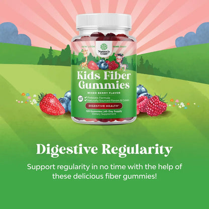 Natures Craft High Prebiotic Fiber Gummies for Kids - Dietary Fiber Supplements for Digestion & Constipation - Chicory Root Kids Immune Gummies - Non-GMO Natures Craft