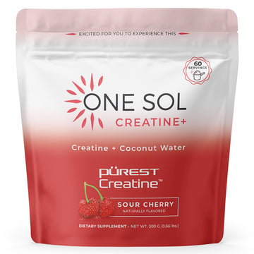 One Sol Creatine for Women, All Natural Women's Creatine Powder w Pure Creatine & Coconut Water, Increase Lean Muscle Mass, Reduce Recovery Time, Promote Brain & Bone Health (Sour Cherry, 60 Servings) One Sol buy australia supplements