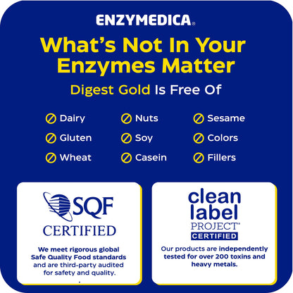 Enzymedica Digest Gold - Digestive Enzyme Supplement for Women & Men, Enzyme Capsules for Digestion, Gut Health Support, Helps Gas & Bloating, ATPro Energy Support, Enzymedica