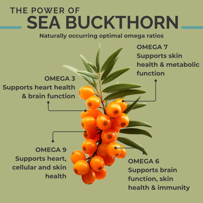SeabuckWonders Organic Sea Buckthorn Oil Omega-7 Complete,120 Softgels, 60 Day Supply, with Omega 3, 6 & 9, Supports Hair SEABUCKWONDERS